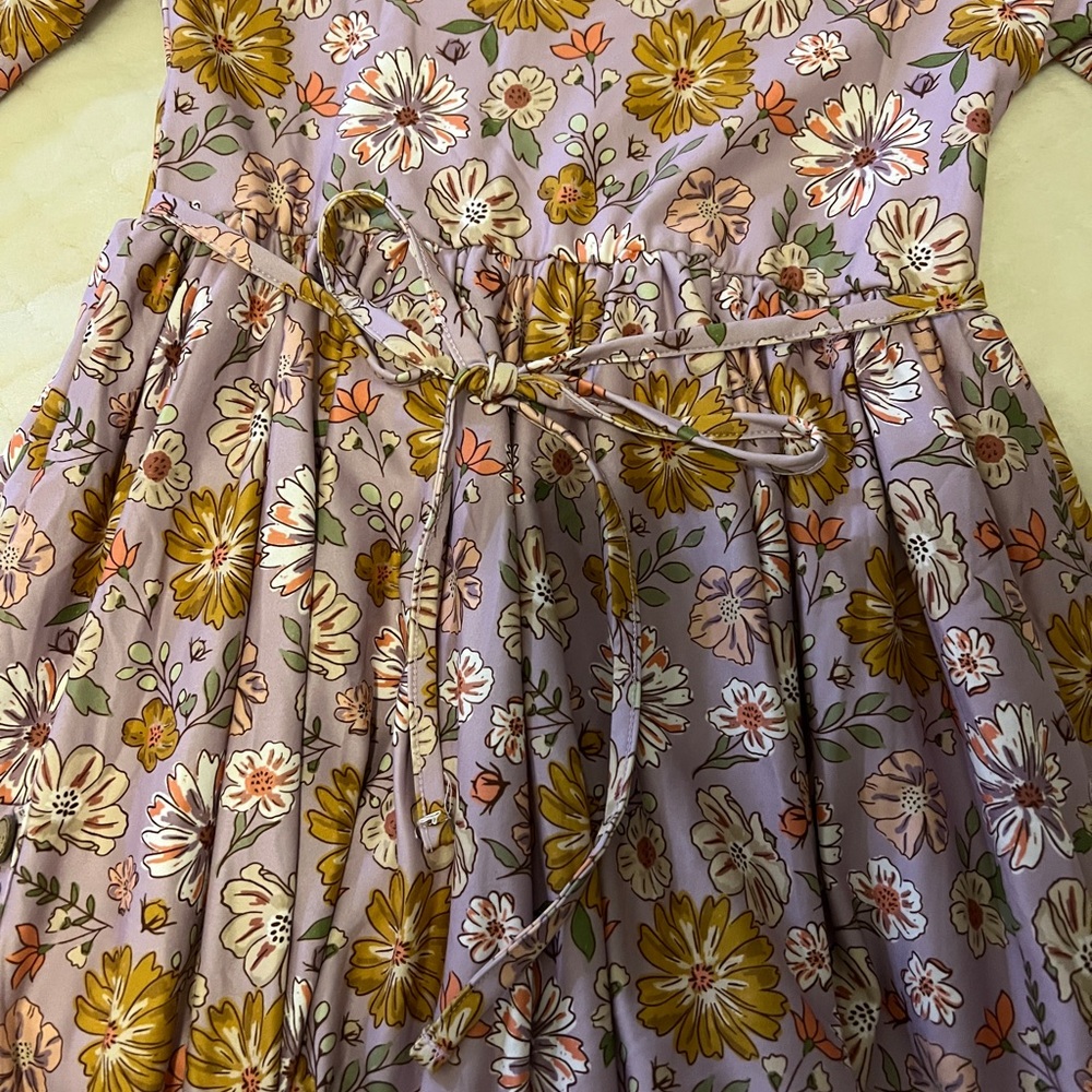 NWT Cheeky Plum Floral Myra Knit Dress 8Y - Picture 6 of 8